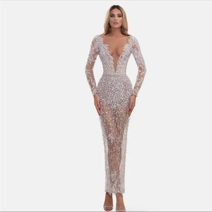ALBINA DYLA - Mid-length white-silver dress